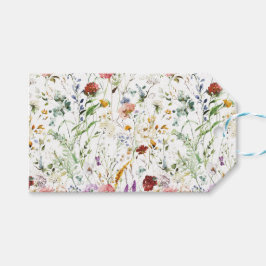 Etiqueta Para Presente Boho Wildflower Watercolor Spring Flower