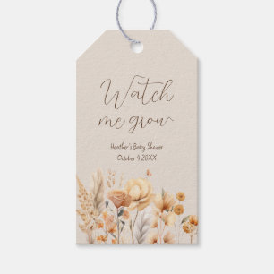 Etiqueta Para Presente Boho Yellow Flower Favor Girl Chá de fraldas