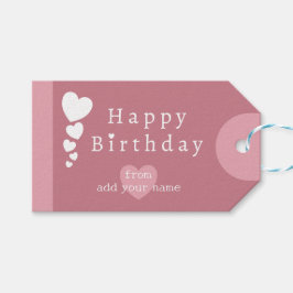 Etiqueta Para Presente Boias-Presentes do Coração Rosa Vintage