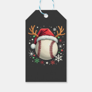 Etiqueta Para Presente Bola de Baseball com Cavalos de Reindeer e Natal