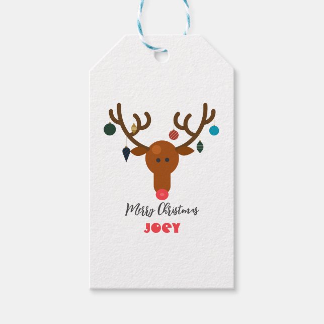 Etiqueta Para Presente Bola de Natal de Rebelde Branca Feriosa (Frente)