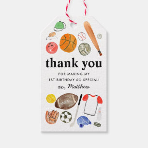 Etiqueta Para Presente Bola Esportiva Bonita Garota Aniversário Obrigado