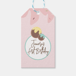 Etiqueta Para Presente Bolas de Cakepop Lindas para Primeiro Aniversário