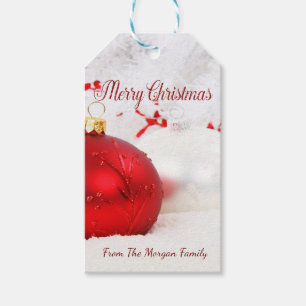 Etiqueta Para Presente Bolas elegantes do Natal