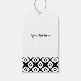 Etiqueta Para Presente Bold Black and White Symmetrical Arabesque Pattern