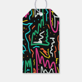 Etiqueta Para Presente Bold Neon Contrast Party Impressão