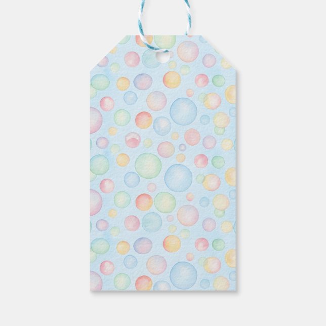 Etiqueta Para Presente Bolhas e Nadadeiras Aniversário Infantil (Verso)