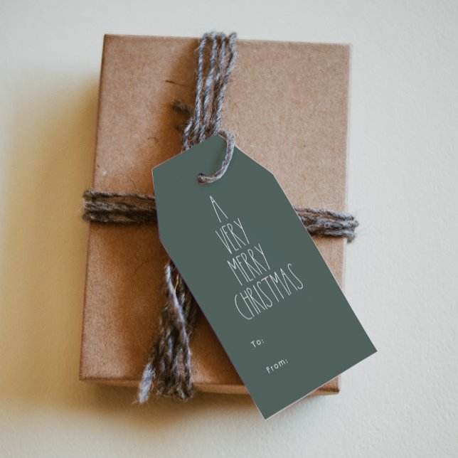 Etiqueta Para Presente Bolinhas de Natal Green Boho para (Criador carregado)