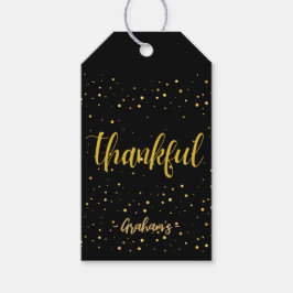 Etiqueta Para Presente Bolinhas de ouro brilhante Graças