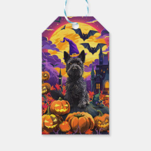 Etiqueta Para Presente Bolinho de Bruxas de Terrier Halloween, escocês Sp