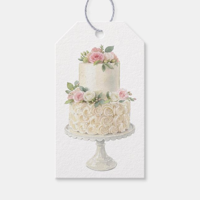 Etiqueta Para Presente Bolo Casamento Branco (Frente)