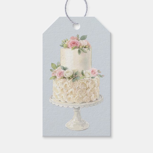 Etiqueta Para Presente Bolo Casamento Cinza (Frente)