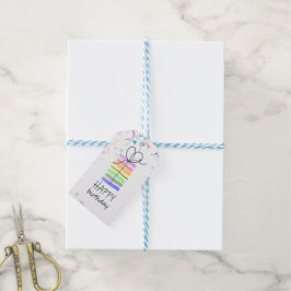Etiqueta Para Presente Bolo de Aniversário com Etiqueta de Presente Confe