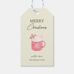 Etiqueta Para Presente Bolo de Natal com Cacau em Caneca Feliz Natal
