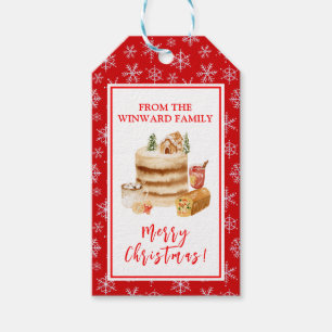 Etiqueta Para Presente Bolo de Natal de Confeitaria de Férias