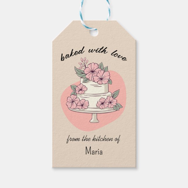 Etiqueta Para Presente Bolo doce "assado de amor" (Frente)