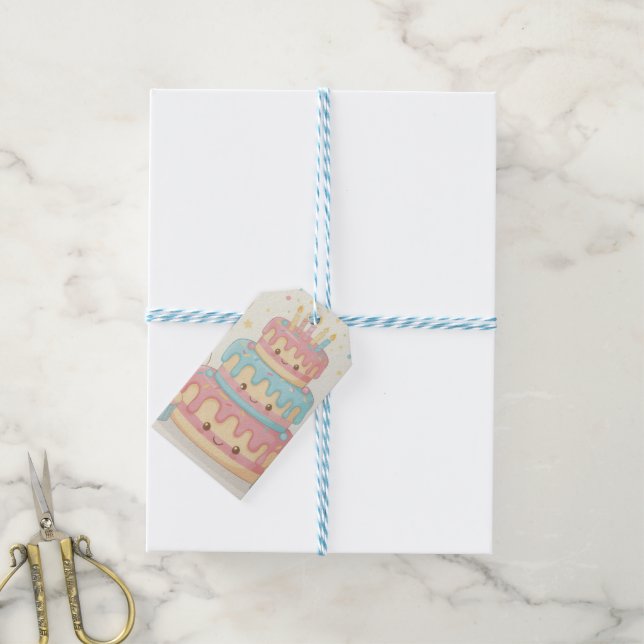 Etiqueta Para Presente Bolo Fofo e Cupcakes (Com cordão)