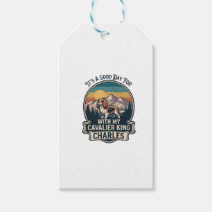 Etiqueta Para Presente Bom Dia Caminhando Cachorro Cavalier King Charles