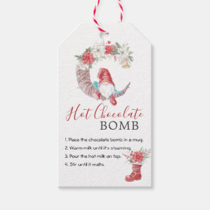 Etiqueta Para Presente Bomba de chocolate quente de Natal Gnome editável