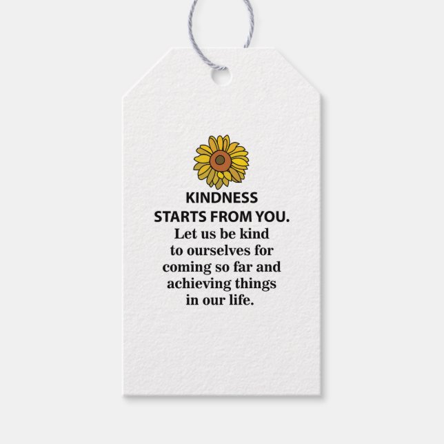 Etiqueta Para Presente Bondade Inspiração Citação Girassol Bondade (Frente)