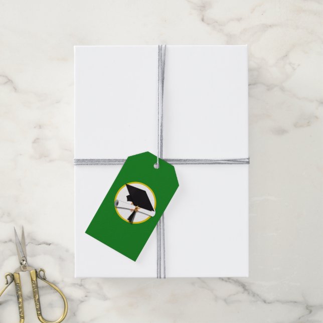 Etiqueta Para Presente Boné de formatura c/Diploma - Verde (Com cordão)