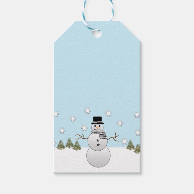 Etiqueta Para Presente boneco de neve (Frente)