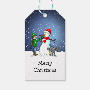 Etiqueta Para Presente Boneco de Neve de Natal