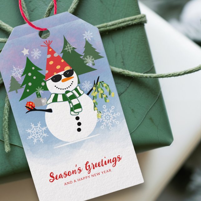 Etiqueta Para Presente Boneco de Neve Divertido Natal (Criador carregado)