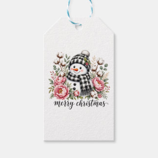Etiqueta Para Presente Boneco de Neve Fofo Natal Feliz