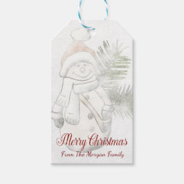 Etiqueta Para Presente Boneco de Neve Fofo, Natal Personalizado