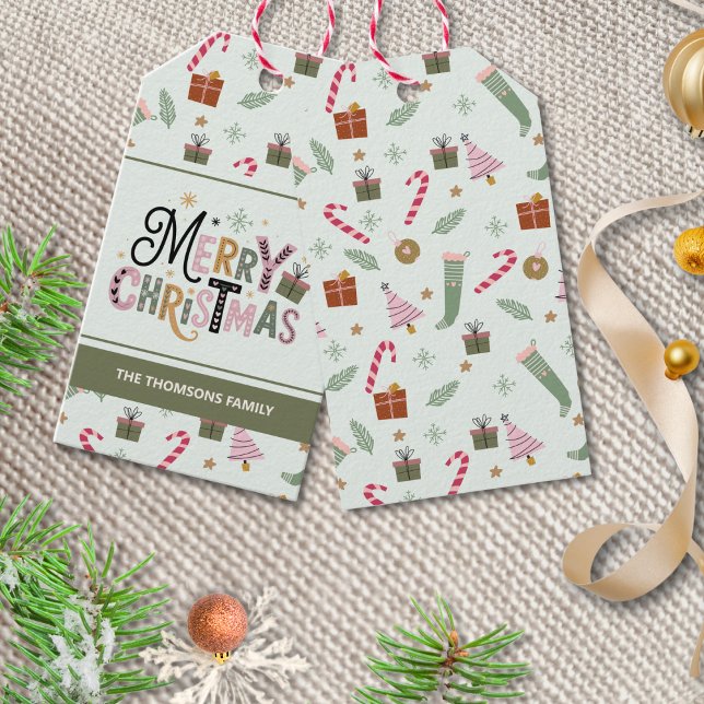 Etiqueta Para Presente Bonita Cozy Winter Whimsical Christmas (Criador carregado)