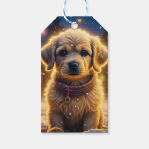 Etiqueta Para Presente Bonita Cuppy de Natal numa Noite Neve