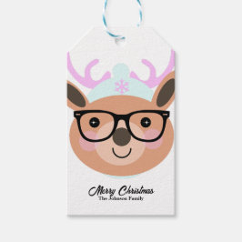 Etiqueta Para Presente Bonita Reindet Festa de Natal Escarf Óculos de Cha