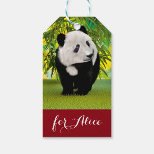 Etiqueta Para Presente Bonito Amante de os animais Panda Bear Cub Kawaii