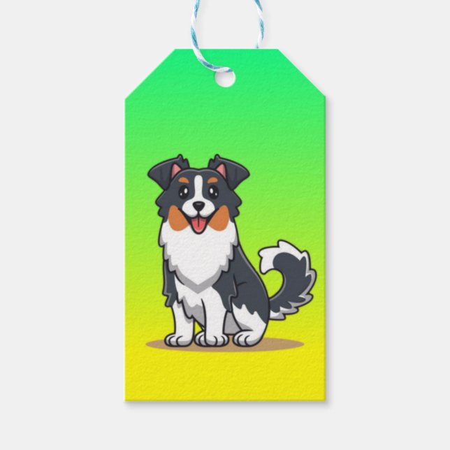 Etiqueta Para Presente Bonito Australian Shepherd-23144 (Frente)