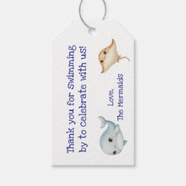 Etiqueta Para Presente Bonito, Azul Sob O Mar Obrigado