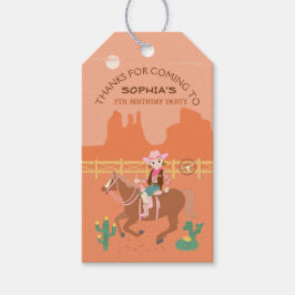 Etiqueta Para Presente Bonito Cowgirl e Festa de aniversário