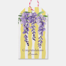 Etiqueta Para Presente Bonito faixas de Wavevy com floral roxo para ela