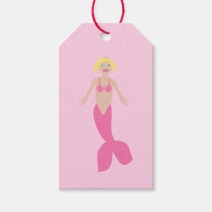 Etiqueta Para Presente Bonito Fantasia Rosa, Sereia, Personalizada