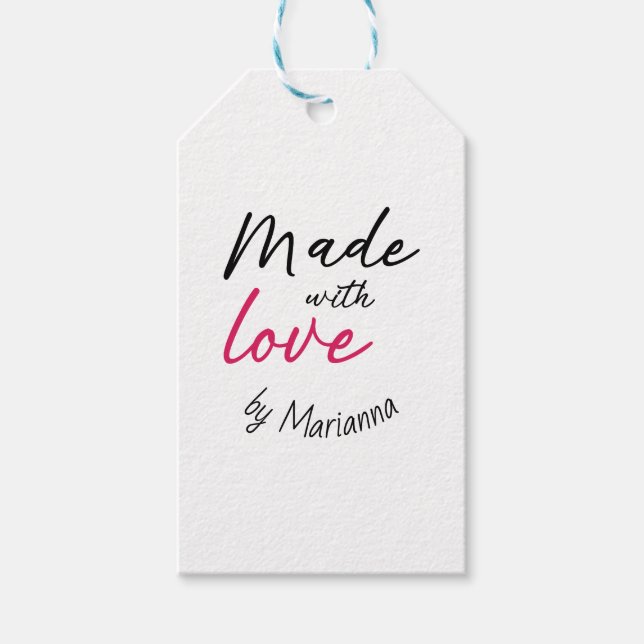 Etiqueta Para Presente Bonito feito com adesivo de amor (Frente)