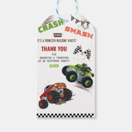 Etiqueta Para Presente Bonito Monstro Obrigado Carro Aniversário de crian