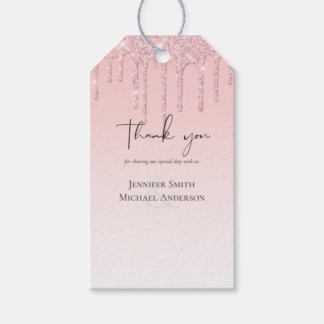 Etiqueta Para Presente Bonito Orçamento Casamento Menino Derrubando Glitt (Frente)