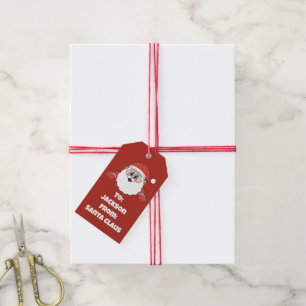 Etiqueta Para Presente Bonito Vermelho de Papai Noel Personalizado