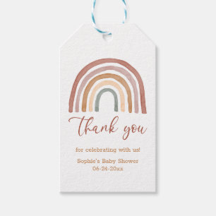 Etiqueta Para Presente Bons Mudados Boho Arco-Íris Obrigado Clássico Ro