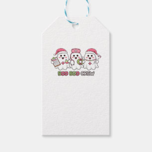 Etiqueta Para Presente Boo Boo Crew Natal, Enfermeira Fantasma Sobredimen