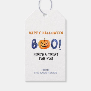Etiqueta Para Presente BOO Feliz Halloween Abóboras Presentes Tags