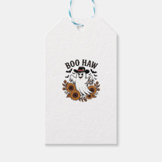 Etiqueta Para Presente Boo Haw Cowboy Fantasma Girassóis Morcegos Hallowe