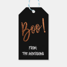 Boo! Rótulo do Presente de Halloween Moderno