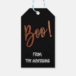 Etiqueta Para Presente Boo! Rótulo do Presente de Halloween Moderno