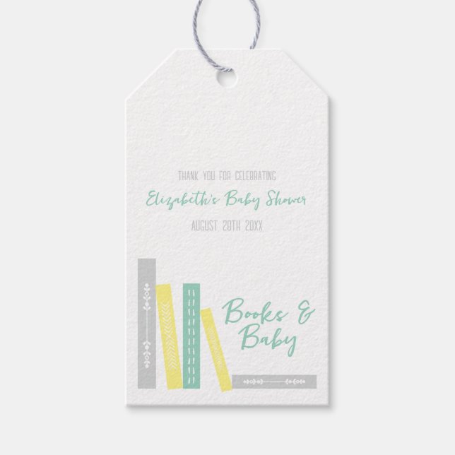 Etiqueta Para Presente Books Baby Shower (Frente)